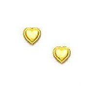 Childrens Toyshop  Jewelry : 14k Yellow Childrens Petite Heart Friction-Back Earrings