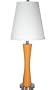 Jetson Table Lamp - 34" Tangerine Metal Base and 18"x13"x14" White Linen Shade