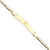 14K Miami Dolphins Small Polished Dolphin In Ring Id Figaro Bracelet - NF1080-8