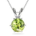 0.50 Ct Peridot Solitaire Pendant in Platinum