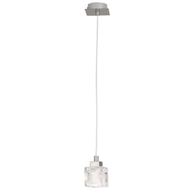 Eglo 86564A Tanga 1 One Light Pendant Light Fixture, Nickel Frosted and Clear by Eglo