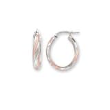 14k Two-Tone Twisted Hoop Earrings