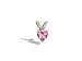 14K White Gold Heart Created Pink Sapphire Pendant