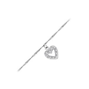 14kt. White Gold, 9 1 2 Diamond Accent Anklet by