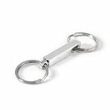 Sterling Silver Plated Square Valet Key Ring