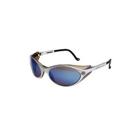 Harley-Davidson Safety Eyewear ? HD100 Series, Silver Frame/Blue Mirror Lenses