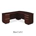 New-Bush 50DLL72A2CS - Milano Collection Left L-Desk Full Height Pedestals, Harvest Cherry - BSH50DLL72A2CS