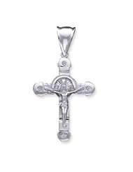 Sterling Silver CZ Crucifix Pendant QC4358"