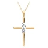 10kt. Gold, 1 / 4 ct. tw. Diamond Cross Pendant - B0000ZPXBG
