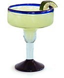 Mexican Glass Margarita Blue Rim