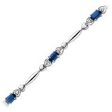 10kt. White Gold, Natural Sapphire & Diamond Fashion Bracelet