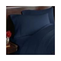 Solid Navy 300 Thread Count King/Cal king Duvet Cover Set 100 % Egyptian Cotton 3pc comforter cover set with matching pillow shams By sheetsnthings