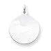 dachshund42 - 14k White Gold Polished Engraveable Dachshund Disc Charm