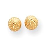Sardelli - 14k Gold Satin and Diamond-Cut Polished 5mm Ball Post Earrings
