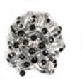 Improving Lifestyles Ribbon Style Ring with Specs of Color Black