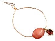 Click here to buy Strawberry Quartz & Mozambique Garnet Futuristic Hoop Earrings.