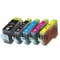 PACK de 5 cartouches d'encre compatibles equivalente &agrave; Canon CLI-521 Set + PGI-520BK pour Canon Pixma IP3600 IP4600 IP4700 MP540 MP540X MP550 MP560 MP620 MP620B MP630 MP640 MP980 MP990 MX860 MX870