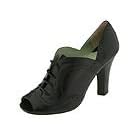 MAXSTUDIO Easton | Ladies Toe Open Shoes Black Leather by MaxStudio