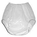 High Back - Extended Waist - Plastic Pants - Adult Sizes - White Only, Large Fits 36-40 in
