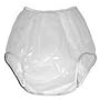High Back - Extended Waist - Plastic Pants - Adult Sizes - White Only, X-Large Fits 42-48 in