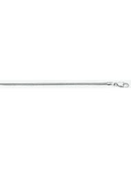 1.5mm White Gold Round Snake Chain 30"