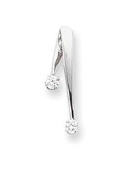 Ann Harrington Jewelry 14k White Gold .22 Ct Tw Diamond Chain Slide