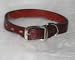 Hamilton Creased Leather Dog Collar, Burgundy, 18