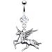 Clear Crystal Unicorn ( Horse ) Dangle Belly Bar Navel Ring