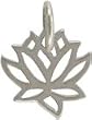 Tiny Cut Out Design Lotus Flower Charm in Sterling Silver, #7626