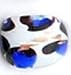 Improving Lifestyles Murano Glass Ring white/blue/black