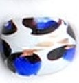 Improving Lifestyles Murano Glass Ring white/blue/black