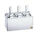 San Jamar P9713 Stainless Steel Condiment Pump Service Center with 3 Wells Black Jars, 14" Length x 7-7/8" Width x 12-1/2" Height