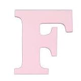 8-Inch Wall Hanging Wood Letter F Pink
