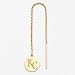 14K Kansas City Royals Satin Initials Disc Threader Earrings