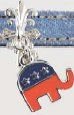 Slider Charm 10mm Democrat Elephant