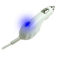 Cellet Apple iPhone 3G White Premium Plug in Car Charger with Blue LED