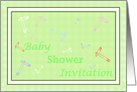 Baby Shower Invitation. Save the date. Baby infant diaper pins na Card