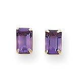 Sardelli - 14k Gold Emerald Shape Amethyst Earrings