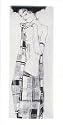 Gerti Schiele In A Plaid Garment art print by Egon Schiele, 100cm x 50cm