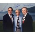 Pee Wee Reese, Phil Rizzuto & Luis Aparicio Triple Signed 8x10 Photograph COA Steiner Sports