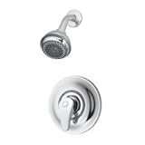 Symmons Allura Pressure balancing mixing valve with lever handle and three mode shower head 76-1-143-STN