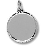 Round Disc Diamond Cut Charm by Rembrandt Charms