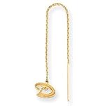 14K Arizona Diamond Backs D Logo Threader Earrings
