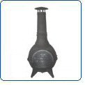 Black Cast Iron Aztec Chiminea