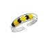 Toe Ring - Sterling Silver Black & Yellow Beaded Toe Ring
