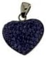 Sterling Silver Dark Blue Crystal Putty Heart Pendant 925