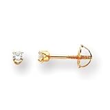 14k Gold 2.25mm CZ Baby Earrings