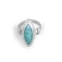 Accented Oval Larimar Ring