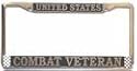 United States Combat Veteran License Plate Frame (Chrome Metal)