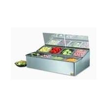 San Jamar FP9248FL EZ-Chill Stainless Steel Food Prep Center, 25-1/4" Width x 8" Height x 16-1/2" Depth